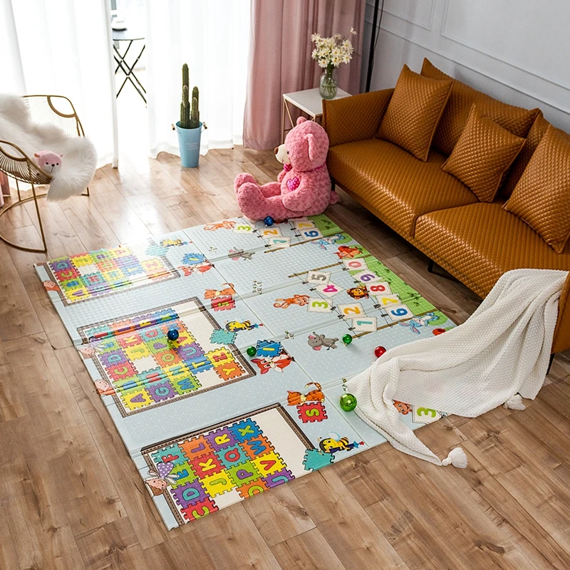 

Infant Shining Play Mat Double-sided Cartoon Soft Mat Big Size 180*200*1 CM Outdoor Foldable Cartoon Non-slip Crawling Game Pad