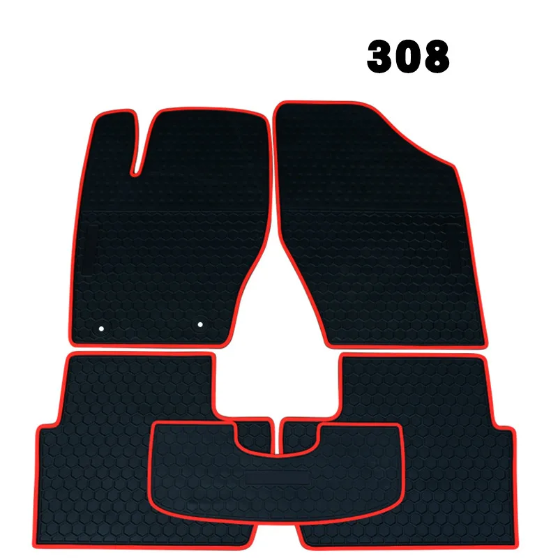 CUSTOM Rubber Car Floor Mats for Peugeot 206 207 208 301 307 308 408 No