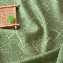 Высококачественная шелковая льняная ткань Tencel зеленого цвета в клетку модное платье-рубашка tissu