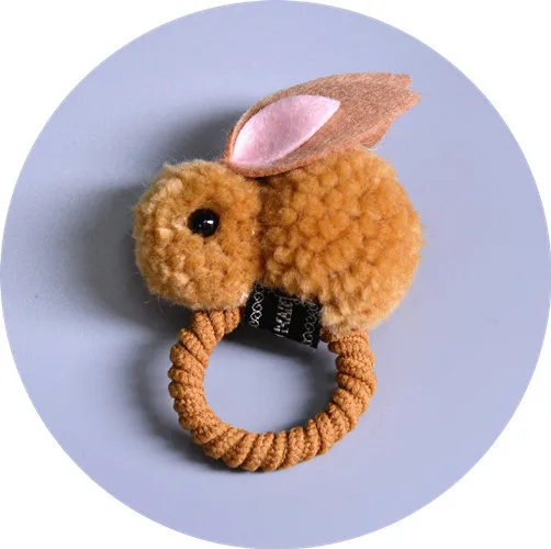 Yellow hair rope 1 шт. корейские милые плюшевые кролики девушки заколка для волос для женщин резинки для хвостика держатель эластичные резинки повязка для волос Головные уборы Аксессуары - Цвет: Yellow hair rope
