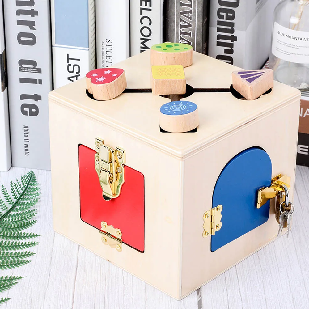  Montessori Teaching Multifunction Lock Box Set Baby Learning to Unlock Early Education Toys Practic