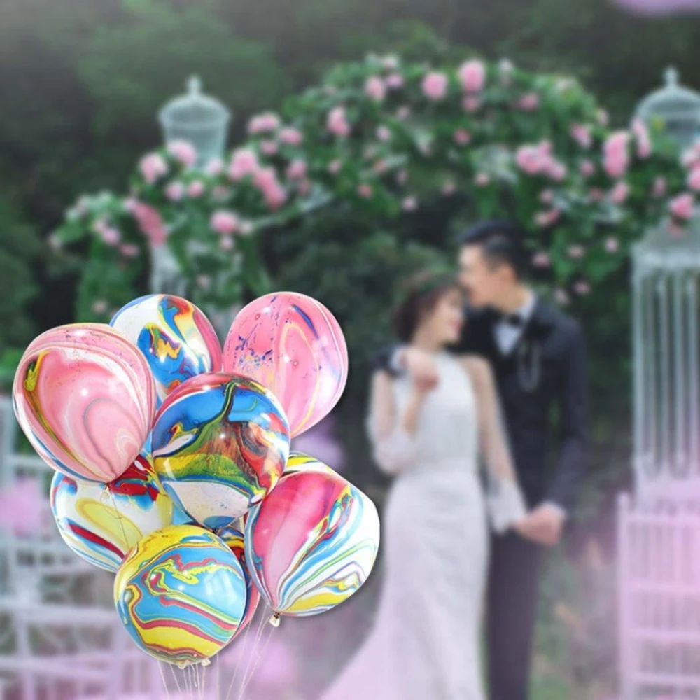 10pcs 12inch Agate Latex Balloon Happy Birthday Balloon Wedding Party Baby Shower Decoration Party Supplies