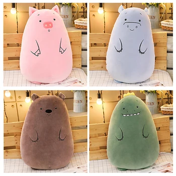 

50cm Soft Animal Cartoon Pillow Cushion Cute Fat Dinosaur Bear Pig Plush Toy Stuffed Lovely Kids Birthday Gift Christmas Present