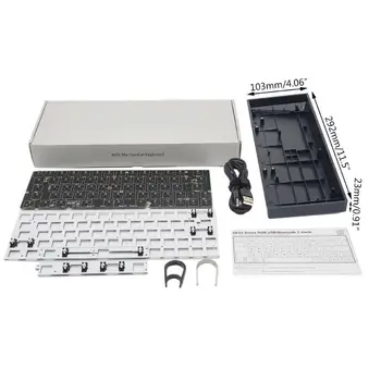 

1Set GK64X Mechanical Keyboard Kit Hot Swappable RGB Light for Switches 3/5Pin 831D