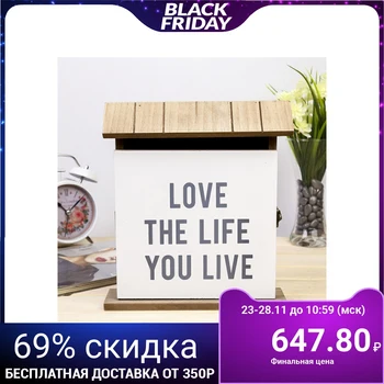 

Housekeeper wood 6 hooks "Love life 24.5x21.5x6.5 cm 3923355
