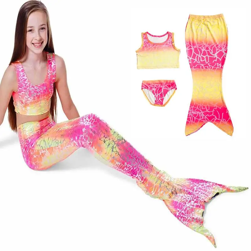 

Beautiful Swimming Accessories Children'S Clothing Swimsuit Girls Bathing Suit 3pcs Spandex Swimming Costume