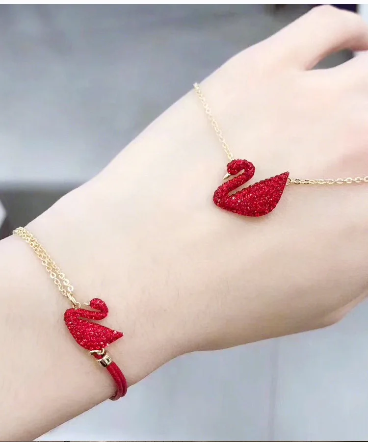 

Shih Animal Year Red Swan Bracelet Women's Red Rope Hand-Woven Bracelet Jewelry Bracelet Wholesale
