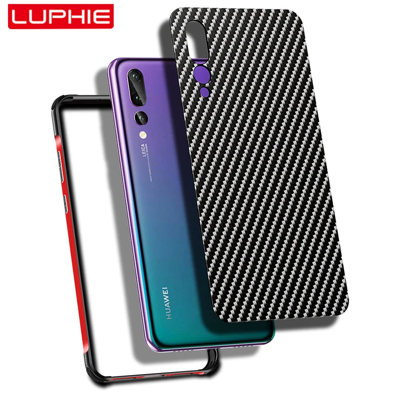 

for Huawei P20 Pro P20 Lite Case, Metal Frame Bumper Aluminum Alloy Frame Protection Cover Military-Grade Armor Carbon Fiber