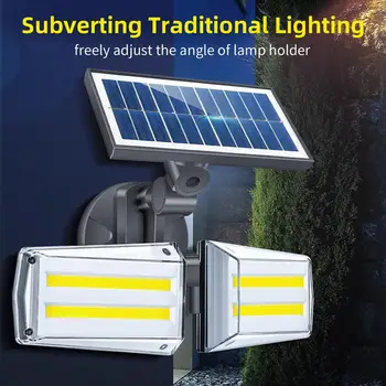 

80 LED 20W Dual-head Rotary Courtyard Energy Saving Environmental Protection Waterproof Motion Sensor Solar Street Lamp