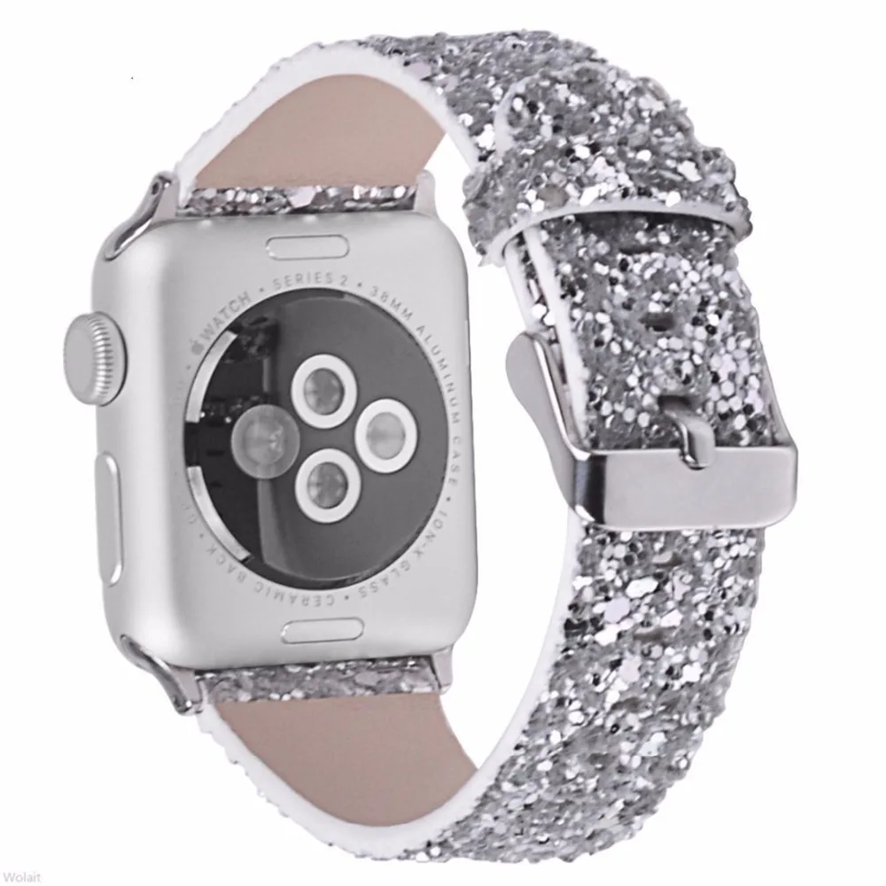 Кожаный ремешок для наручных часов Apple Watch, версии 44 мм 40 мм наручных часов iWatch, 5/4/3/2/1 браслет сияющая кожа; ремешок для часов металлическая пряжка на ремень