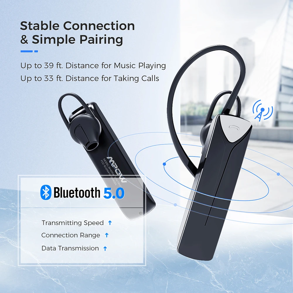 Беспроводные наушники Mpow EM19 Bluetooth 5 0 с шумоподавлением микрофоном|Наушники и