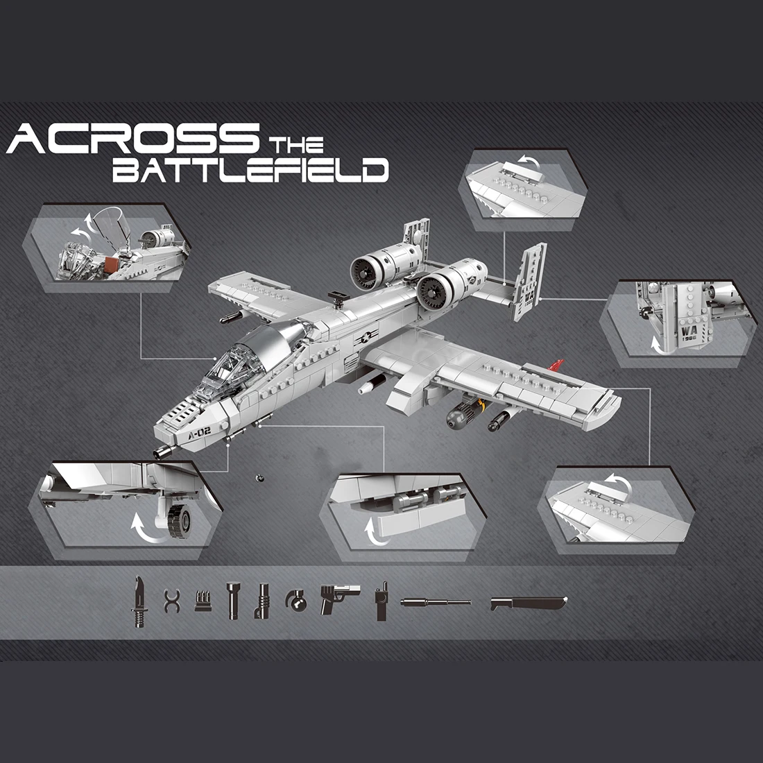 961Pcs DIY Small Particle Military Series Building Block Model Set For 100 Building Block Brands A10 2