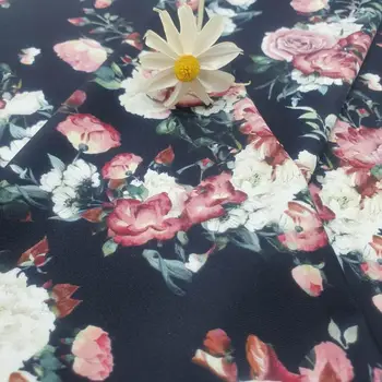 

Floral Design Digital Printed on Stretch Polyester Spandex Shiny Fabric Using For Swimsuit Bikini DIY