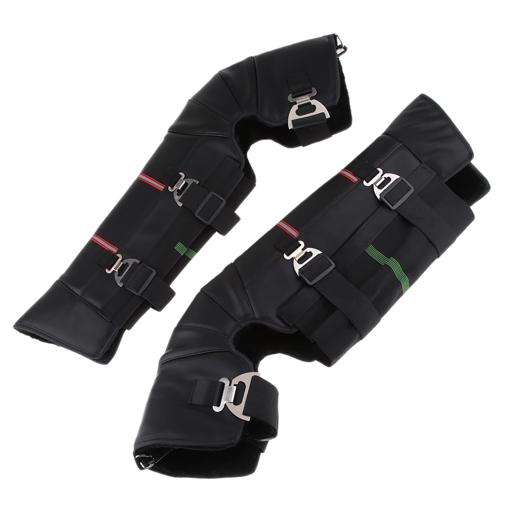 1 Pair Knee Protector Motorcycle Leather Knee Pads Plush Thickening Windproof Waterproof Winter Warm Leg Protector Unisex