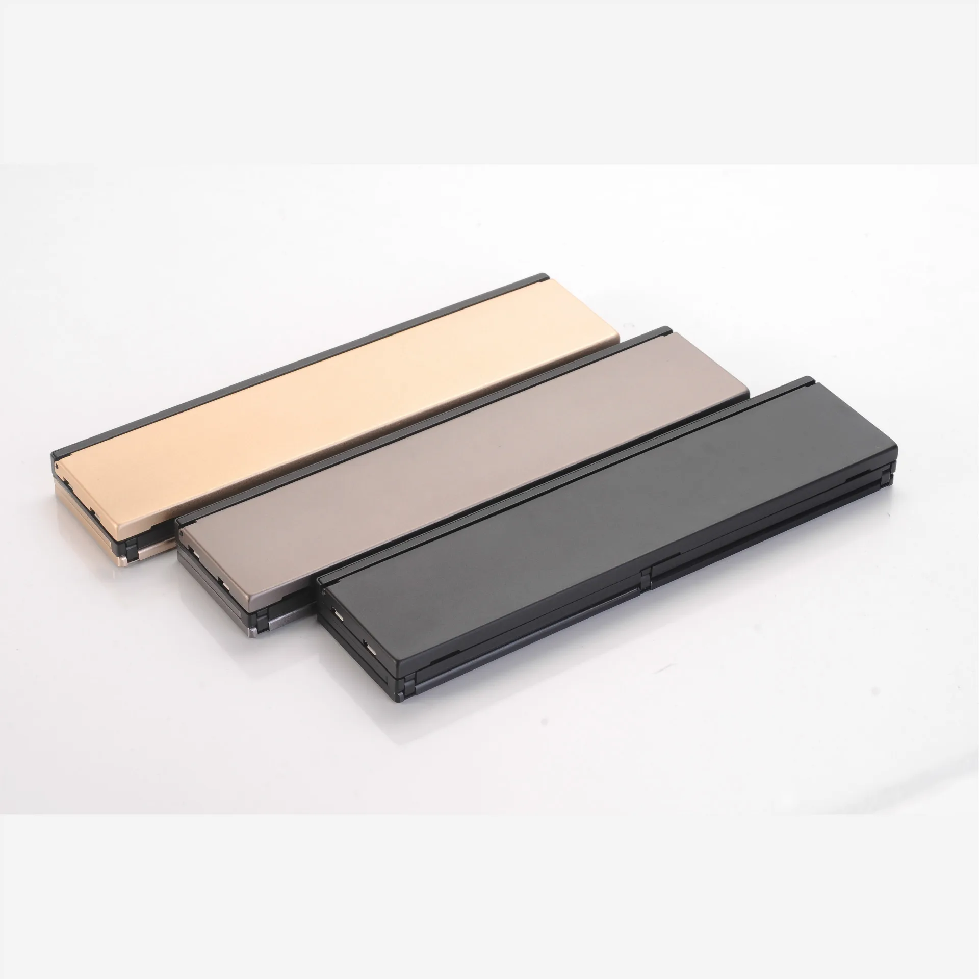 

Bluetooth Folding Keyboard All Aluminum Box Gold Three Fold Universal Mobile Phone Tablet PC Wireless Folding Keyboard Currently