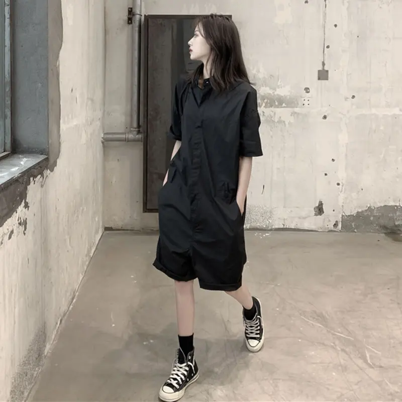 XITAO Dark Style Siamese Overalls Fashion Trend Jumpsuits Wild Loose Plus Size Women Clothes 2020 Summer Thin Section DMY4512