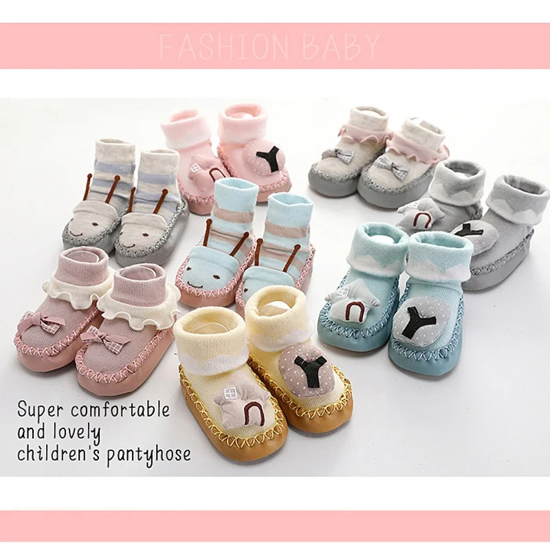 Зимние носки для малышей носки для мальчиков и девочек chaussette enfant, хлопковые детские гетры, детские носки-тапочки нескользящие носки для малышей