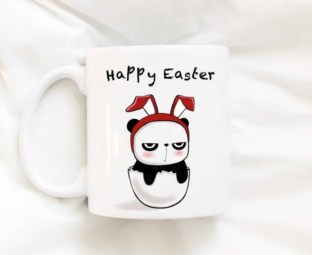 Happy Easter Panda/Rabbit Mugs Beer Travel Cup Coffee Mug Tea Cups Friend Gift Birthday Gifts | Дом и сад