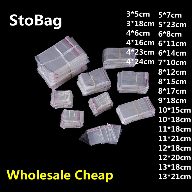 StoBag 5000 шт Дешевые Оптовые Прозрачные самоклеющиеся пакеты для виолончели OPP