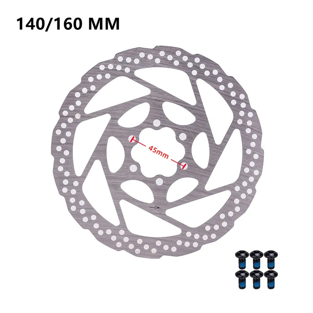 140mm 160mm Road Bike Brake Disc Rotor With 6 Bolts For MTB Mountain Bicycle Stainless Steel Standard Hole Cycling Parts | Спорт и