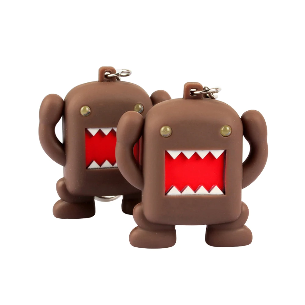 Мультяшный персонаж Domo-kun светящийся вокальный брелок с светодиодный светильник Звук брелок детские игрушки подарочные украшения сумка брелок