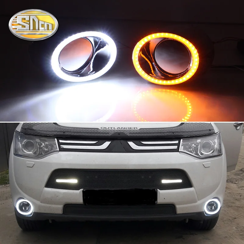Для Mitsubishi Outlander 2013 2014 2015 дневный ходовой светильник LED DRL противотуманная фара для