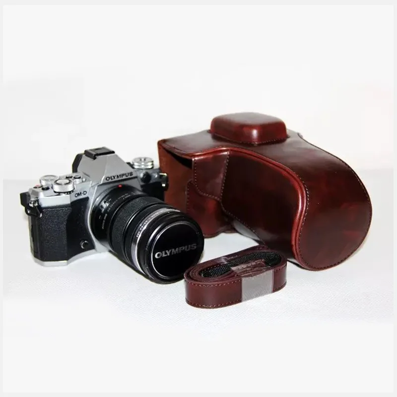 Из искусственной кожи чехол для камеры Чехол для olympus E-M5 II E-M5 Mark ii em5 II с ремешком