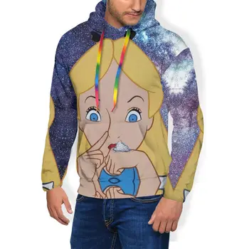 

Humor Hoodie Alice In Wonderland Doing A Bump Hoodies Male Autumn Pullover Hoodie Long Length Black Hoodies