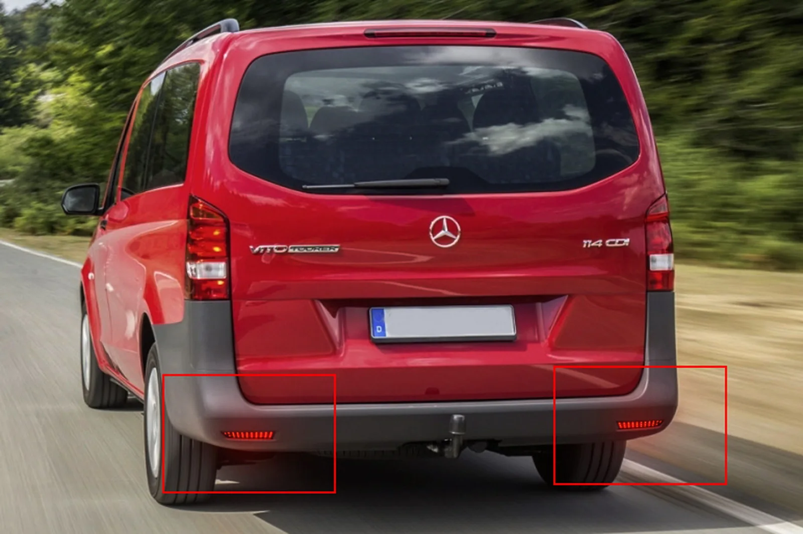 2x Светодиодный светильник-отражатель заднего бампера для Mercedes-Benz W447 Vito V-Class