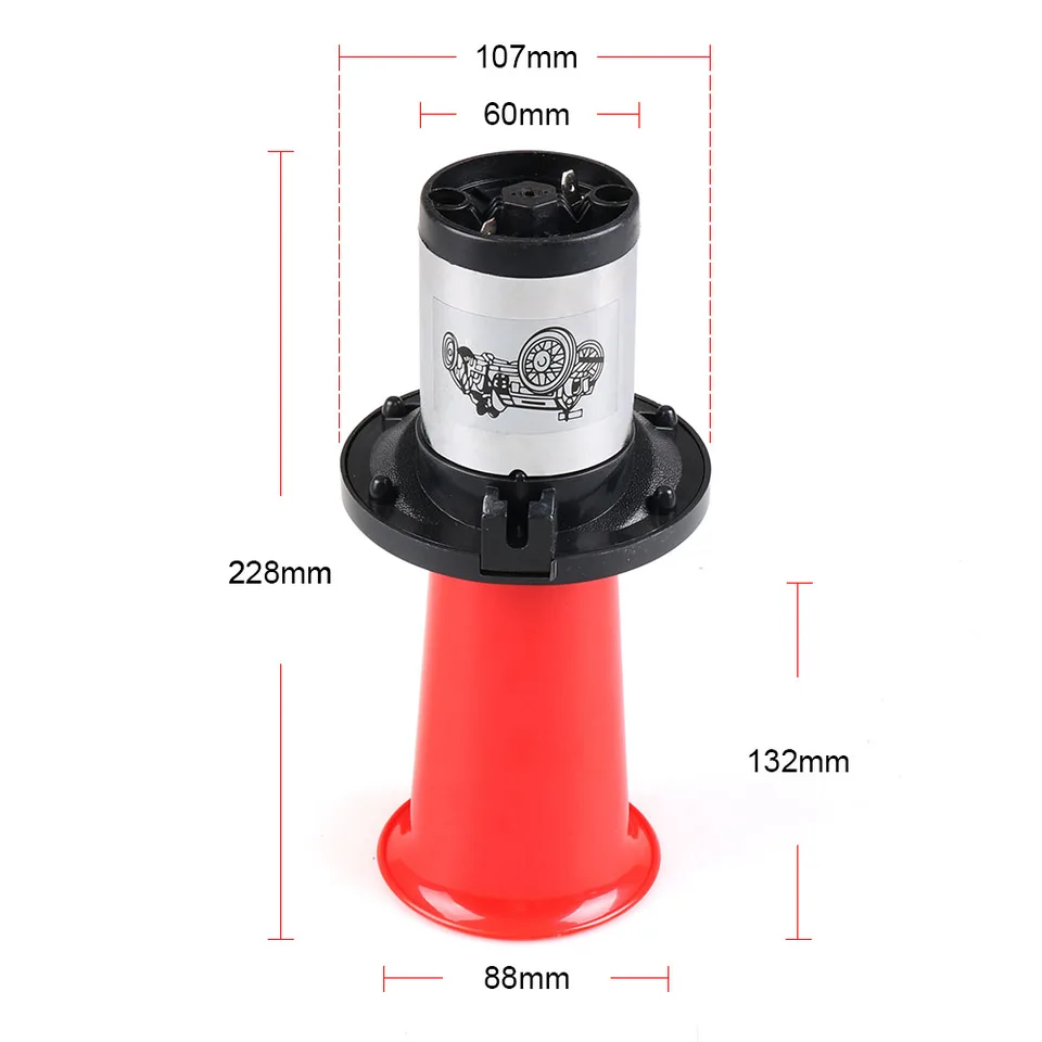 QISUO Klaxon Classique OO-GA Oogah 12 V Vintage Pour Ford Modèle Antique Ancien école Chromé 110 DB Pour Voiture Moto