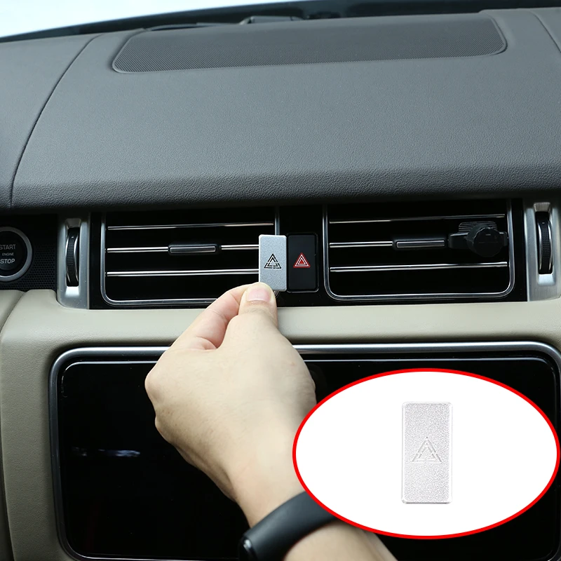 

Car Accessories Interior Decoration Double Flashing Button Stickers For Land Rover Series Models Aluminum Alloy Silver 1 Pcs