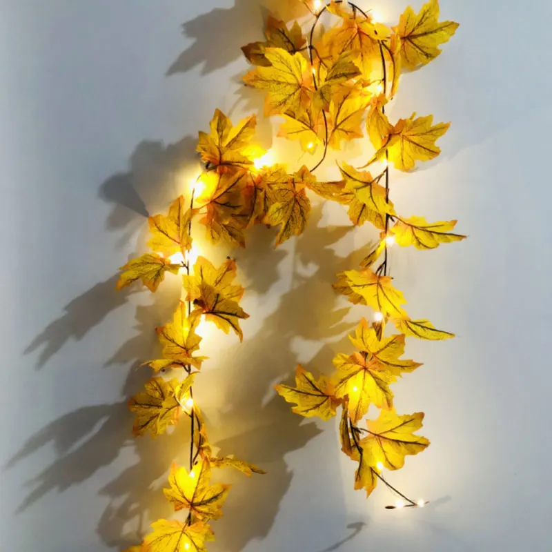 2 м 20 светодиодный s кленовый лист светодиодный светящаяся гирлянда Фея Рождественская гирлянда батарея украшение дома праздничное освещение в помещении