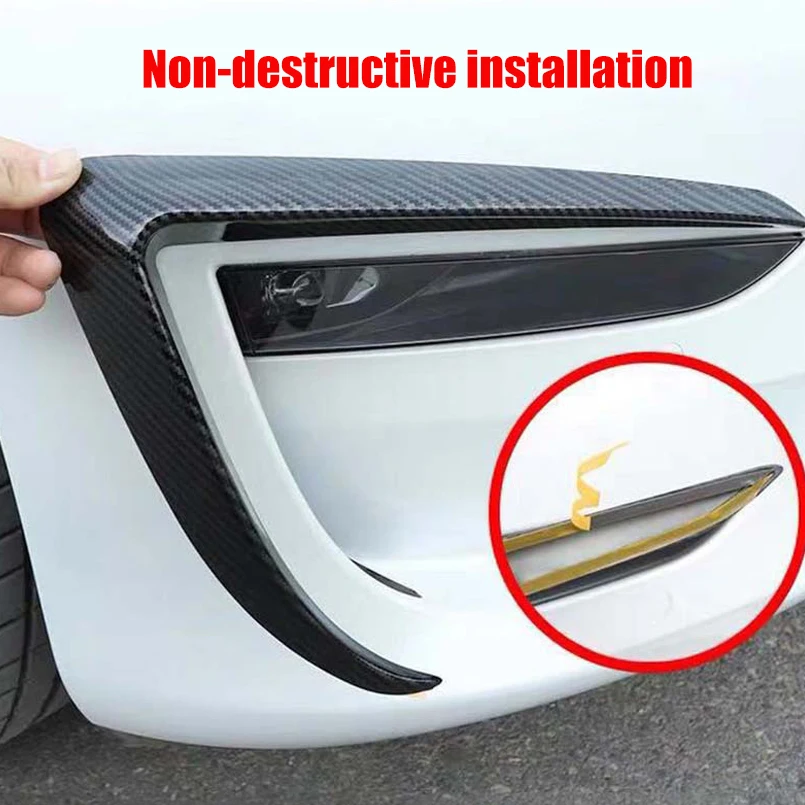 Автомобильная наружная Декаль Автомобильные противотуманные фары декоративная накладка наклейки декоративные заготовки модифицированные для Tesla модель 3 Аксессуары