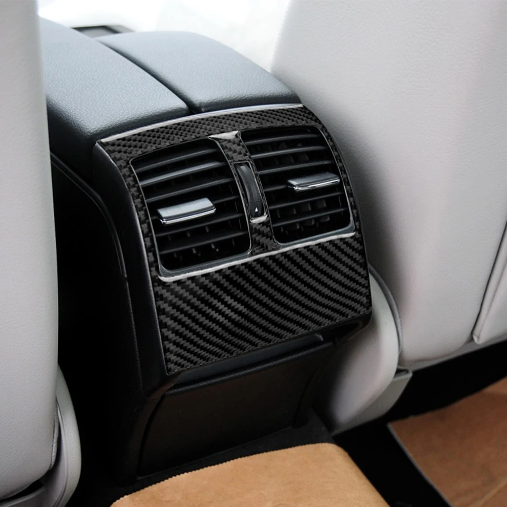 

2 Pcs Carbon Fiber Car Air Conditioning Vent Decoration Stickers Black For Mercedes C-Class W204 07-13 Auto Air Vent Cover Trims