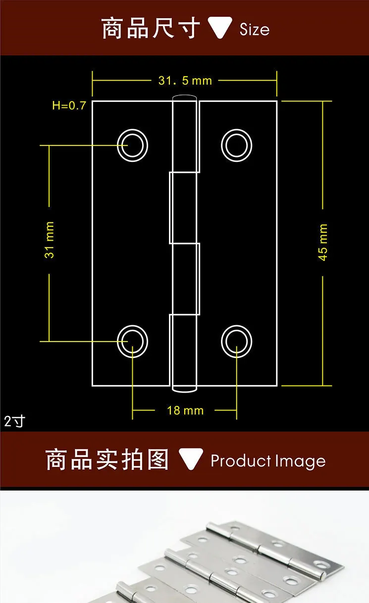 1,5-дюймовый шарнир малая навесная петля Петля из нержавеющей стали небольшой деревянный шкаф петли стальной шарнир для витрин чип установлен