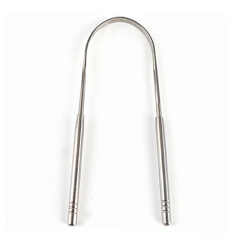 

Bad Breath Tool Scraper Oral Hydiene Anti-slip Mouth Fresher Brush Dental Tongue Cleaner Stainless Steel U Shape Long Handle