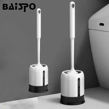 

BAISPO Silicone Soft Bristle Toilet Cleaning Brush Self-volatile Drainage Toilet Brush Home Bathroom Accessories Cleaning Tools