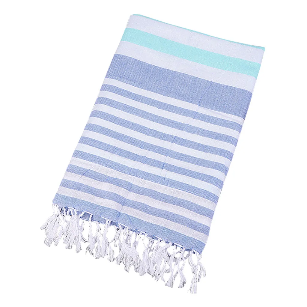 A Turkish Cotton Fringed Beach Towel Thick Striped Cotton LinenTowel Lady Bath Shower Cap hat Bathroom Accessiories Dropshipping/C - Цвет: A