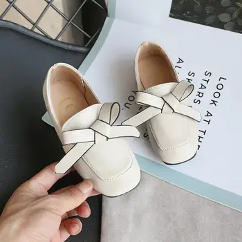 

2020 Fashion Kids Sweet Princess Bow Pink Leather Shoes Baby Girls School Birthday Party White Dress Single Shoes