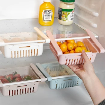 

Foldable And Stretchable Fridge Organizer Fresh Spacer Layer Storage Rack Drawer Basket Food Container Refrigerator Storage Box
