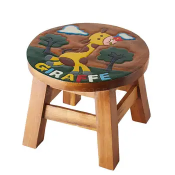 

And Le Hola Imported Solid Wood Cartoon Stool Family Lovely Children's Stools, Benches, Wooden Stools, Telli House