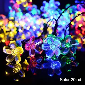 

20/40 LED Solar Garden Light Lamp String Light Christmas Fairy Light Waterproof Flower Garland For Street Lawn Patio Decoration
