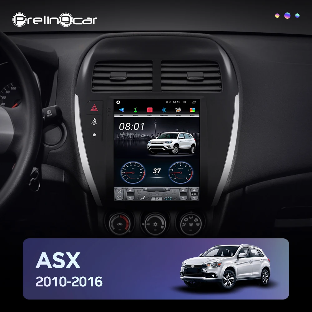 Автомагнитола мультимедийный навигатор видеоплеер для Mitsubishi ASX 2010 2016 Tesla style