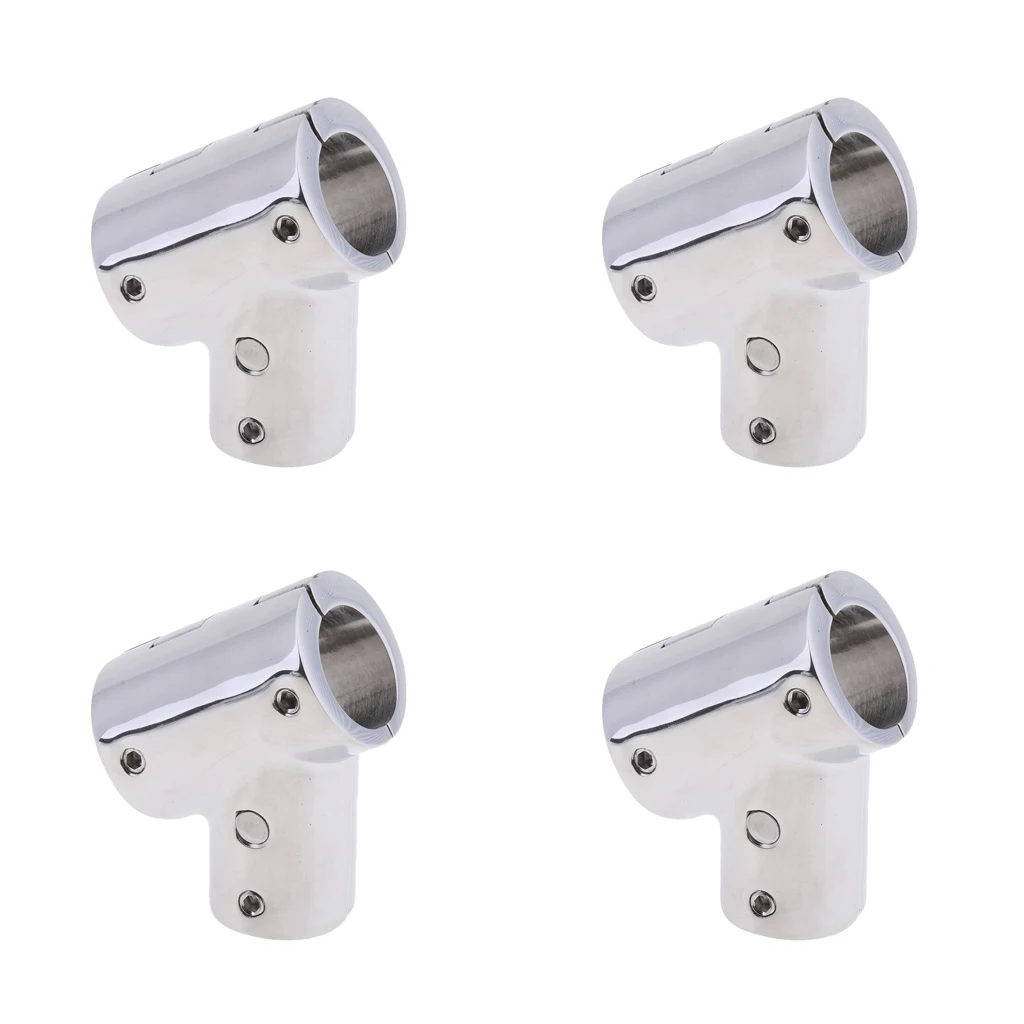 4Pcs 22mm Boat Handrail Fitting 60 Degree Tee 3 Way - 316 Stainless Steel