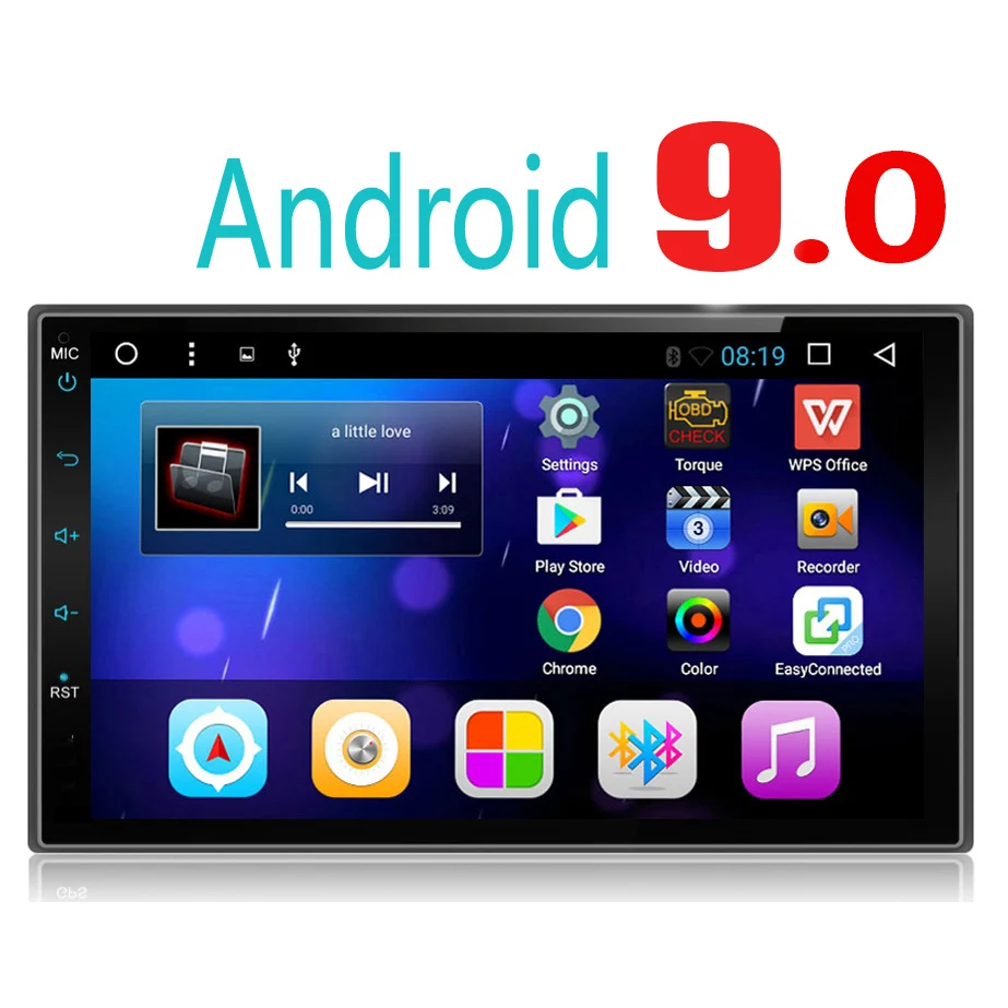 Автомагнитола 2 Din Android 9 0 DVD GPS 7 дюймов четырехъядерный процессор 16 ГБ Bluetooth Wi Fi