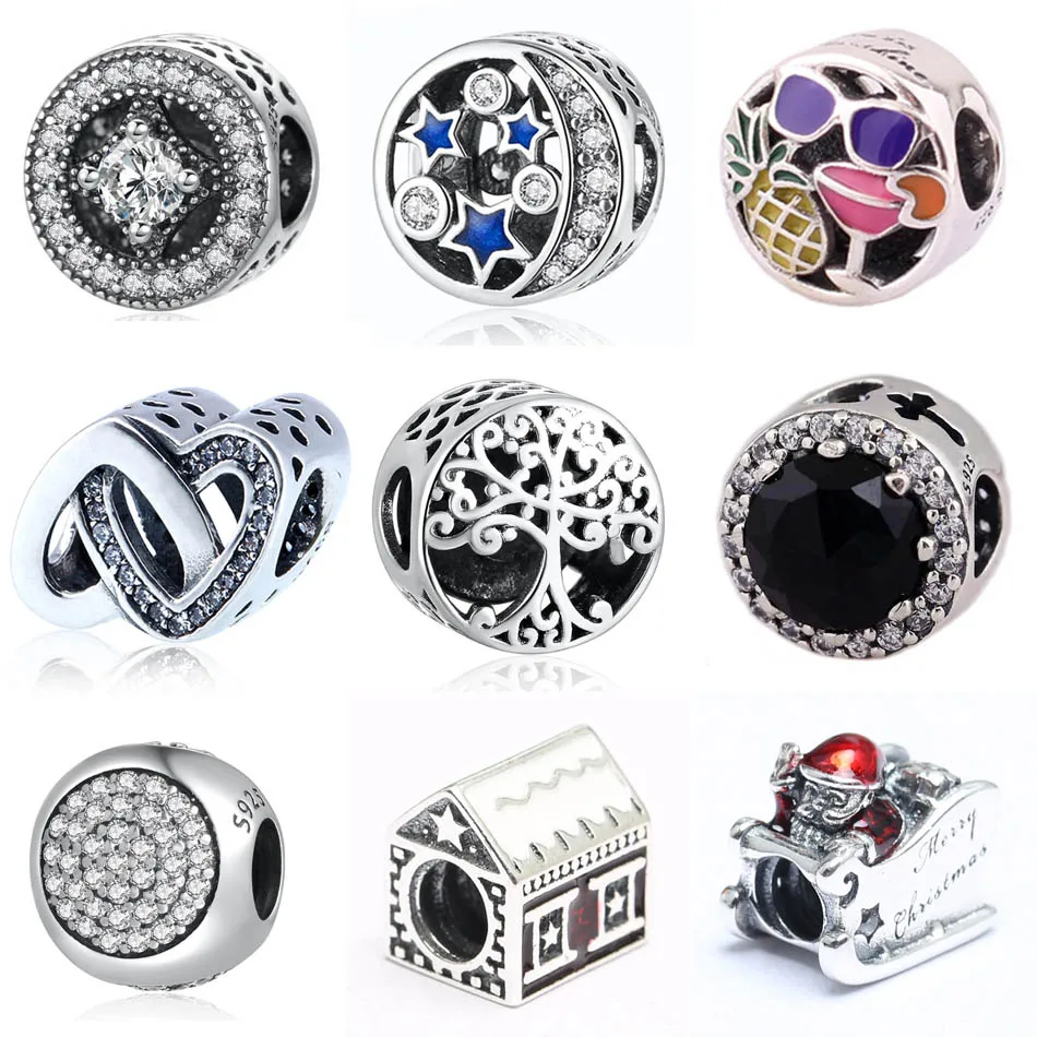 

Authentic 925 Silver DIY Jewelry Allure Family Roots Evil Queen's Black Magic Santa Charms fit Pandora Bracelets