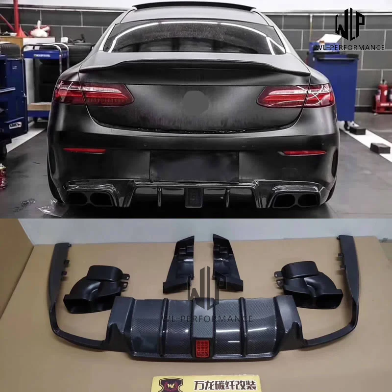 W238 e Coupe High Quality Carbon Fiber Rear Diffuser with Led Lights Stainless Steel Exhaust Pipe for Mercedes-benz E300 2018 | Автомобили