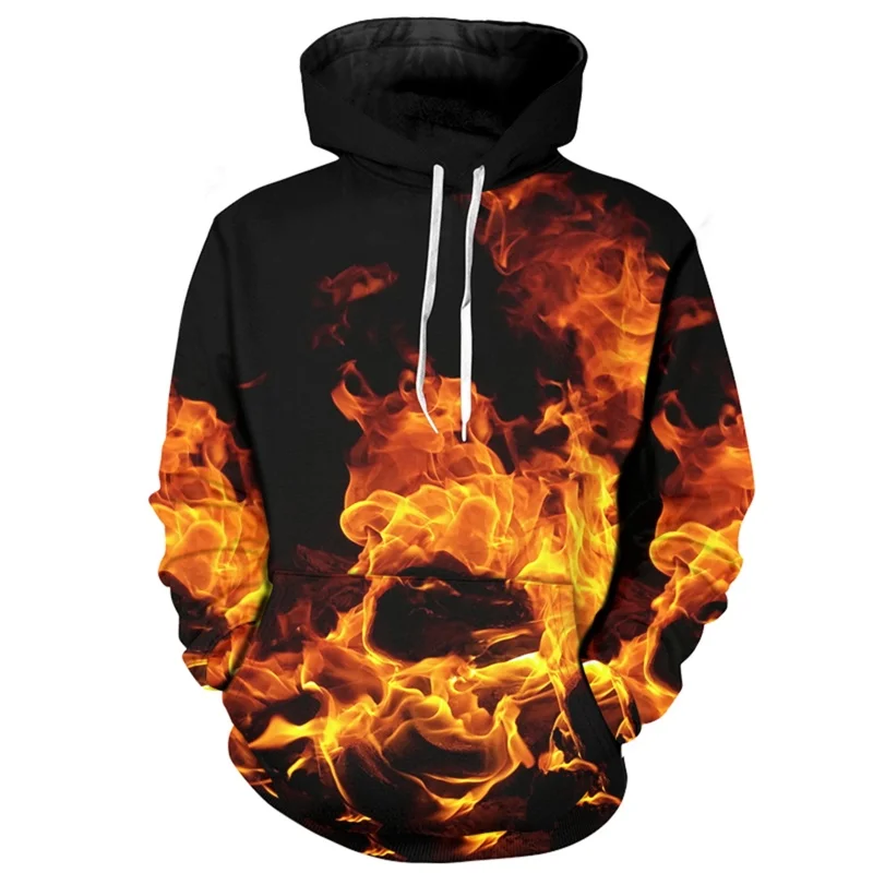 Cloudstyle Новое поступление мужские толстовки с 3D принтом Fire с капюшоном пуловеры толстовки уличная повседневная мужская толстовка Азиатский размер