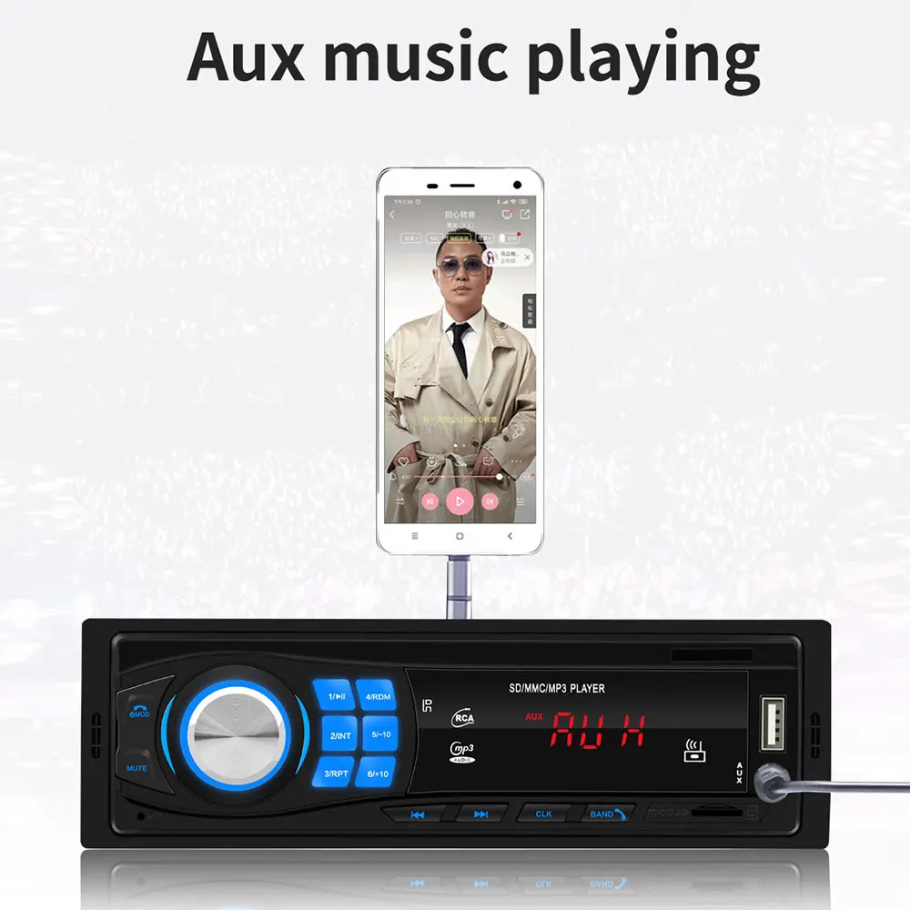 Универсальный Автомобильный MP3-плеер с Bluetooth SD MMC MP3-плеер Поддержка FM радио TF карта инфракрасный пульт дистанционного управления EQ звуковой эффект 12 В