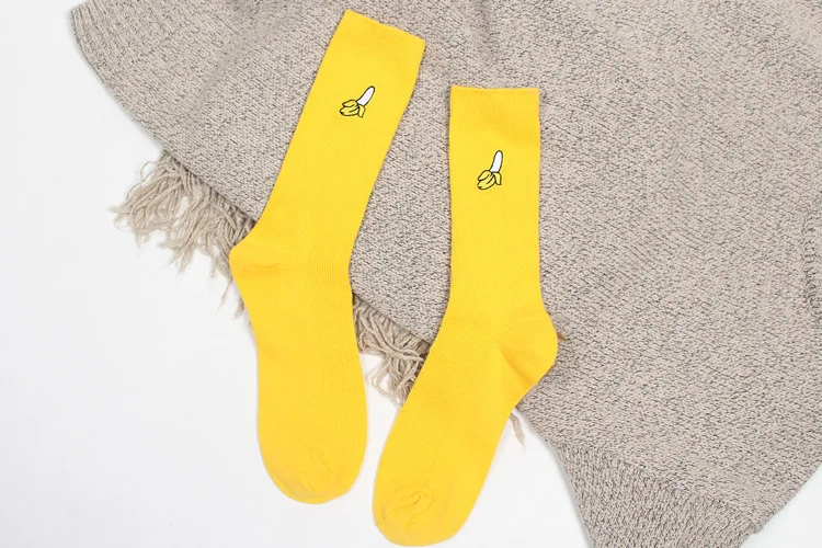 Харадзюку банан крутой скейтборд короткие носки с радужным узором художественная Мода хлопок хипстер мультфильм цветные короткие носки женские SA-8 - Цвет: Лаванда
